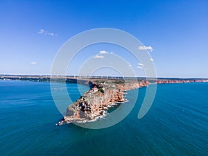 Cape Kaliakra in Bulgaria with blue sky and water