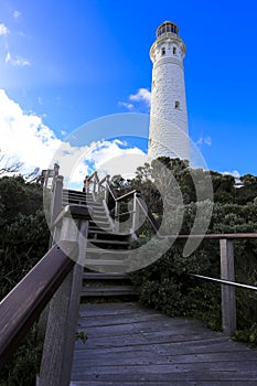 Cape Leeuwin lighthouse building against blue sky attraction at western australia