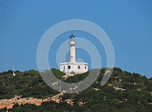 Cape Lefkatas and the lighthouse in the south of Lefkada , Greece
