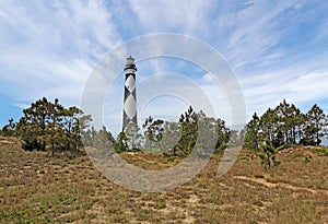 Cape Lookout lighthouse on the Southern Outer Banks of North Car