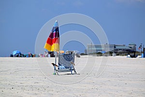 Cape may Beach umbrella and beach chair