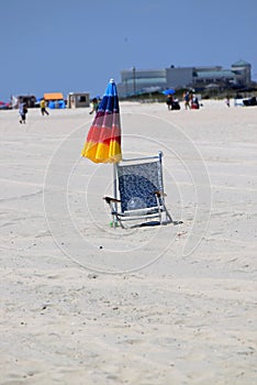 Cape may Beach umbrella and beach chair