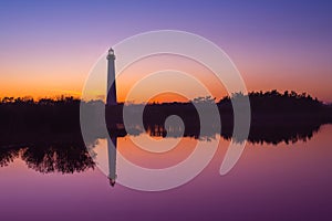 Cape May lighthouse sunset reflections