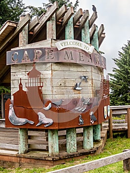 Cape Meares Lighthouse Welcome Sign