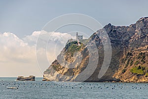 Cape Miseno with its lighthouse in Pozzuoli gulf