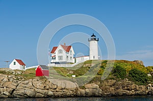 Cape Neddick Lighthouse, Nubble Light, Cape Neddick, York, Maine, New England, USA