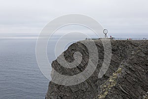 Cape Nordkapp - the northernmost point of Europe in cloudy weather