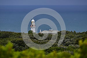 Cape Otway Lighthouse rising above the trees in Victoria