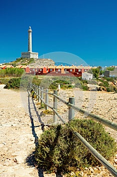 Cape Palos (Cabo de Palos) lighthouse and beach, Spain photo