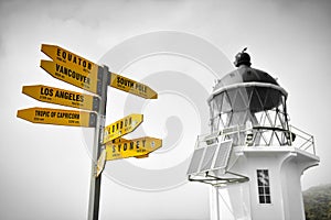 Cape Reinga Lightouse at the northern-most tip of North Island in New Zealand