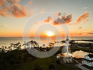 Cape San Blas Florida Lighthouse at sunset