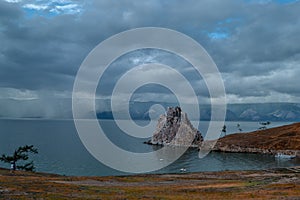 Cape Shamanka rock in Lake Baikal