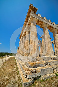 Cape Sounion. The site of ruins of an ancient Greek temple of Poseidon, the god of the sea in classical mythology.