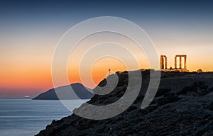 Cape Sounion and The Temple of Poseidon in Attica, Greece