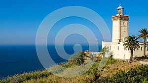 Cape Spartel Lighthouse, near Tangier, Morocco, overlooking the Atlantic Ocean