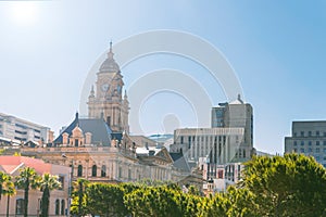 Cape Town City Hall historical building in downtown of the city