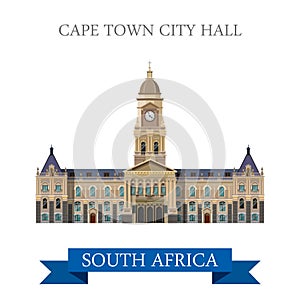 Cape Town City Hall in South Africa Flat web vecto