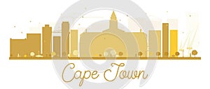 Cape Town City skyline golden silhouette.