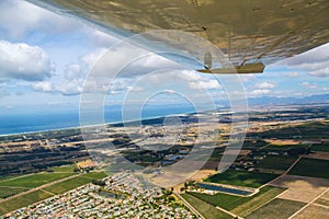 Cape Town, False Bay as seen from small plane