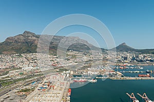 Cape Town Harbor aerial view