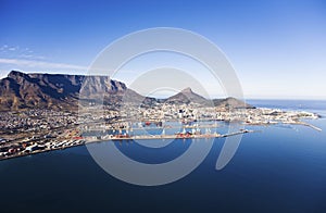 Cape Town Harbour and Table Mountain