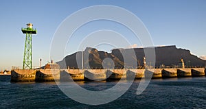 Cape Town Harbour and Table Mountain, South Africa