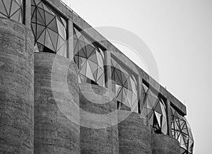 Cape Town, South Africa. Close up of the exterior of the Zeitz Mocaa Museum of Contemporary Art Africa