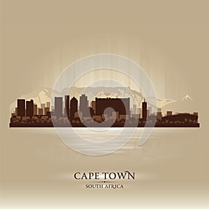 Cape Town South Africa skyline city silhouette