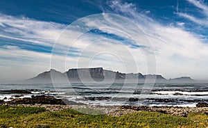 Cape Town at a sunny day, view from Robben Island