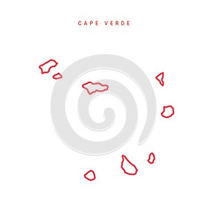 Cape Verde editable outline map. Vector illustration photo