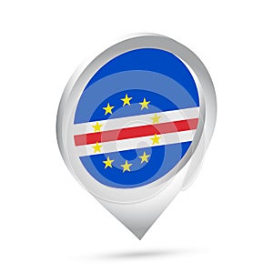 Cape Verde flag 3d pin icon