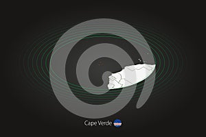 Cape Verde map in dark color, oval map with neighboring countries photo