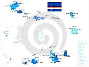 Cape Verde Map - Info Graphic Vector Illustration