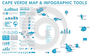 Cape Verde Map - Info Graphic Vector Illustration