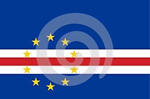 Cape Verde national flag, official flag of Cape Verde accurate colors photo