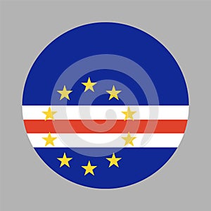 Cape Verde round Flag icon. Circular symbol. Button, banner, icon. National sign. Standard color. photo