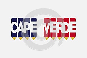 Cape Verde text with Pencil symbol creative ideas design. Cape Verde typography negative space word vector illustration. photo