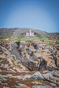 The Capel Rosso Lighthouse on the Giglio Island, Maremma, Tuscany, Italy