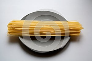 Capellini pasta heap on plate