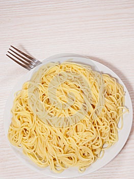 Capellini pasta on plate