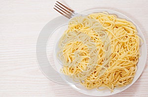 Capellini pasta on plate