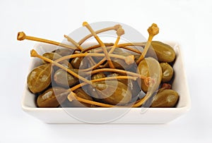 Caper berries isolated