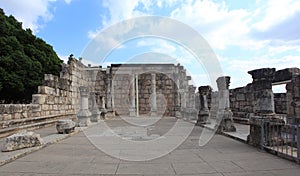 Capernaum Synagogue Frontal View, Israel photo