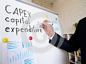 CAPEX capital expenditure written by financial advisor. photo