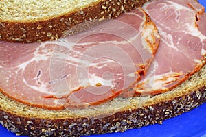 Capicola sandwich on wheat bread