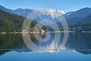 Capilano Lake Lions Peaks Reflection North Vancouver photo