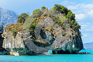 Capillas de Marmol island in Puerto Rio Tranquilo, Carretera Austral,, Chile photo