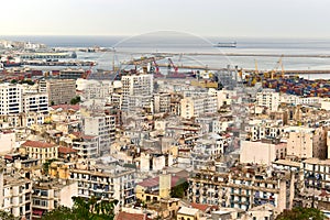 The capital Algiers, a view of the ship docks, Algiers, Algeria, Africa
