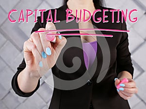 CAPITAL BUDGETING phrase on the screen