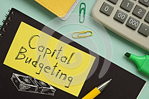 Capital Budgeting is shown on the business photo using the text